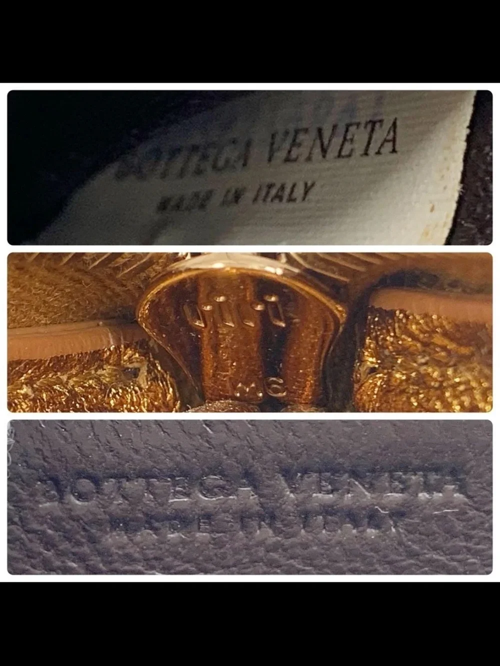 Bottega Veneta Gold Intrecciato Zip Card Wallet